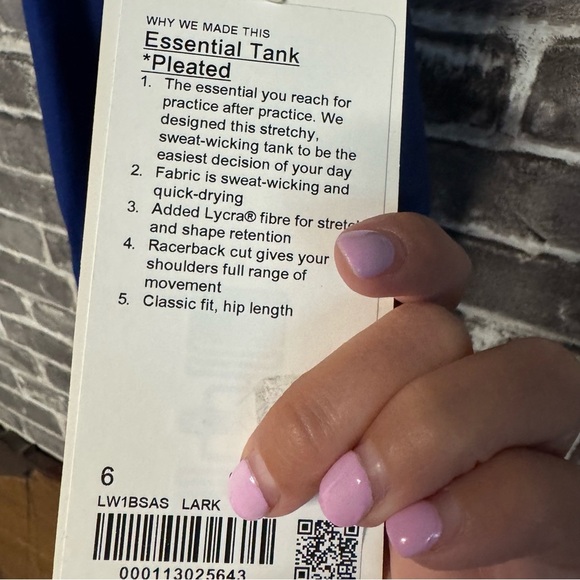 NWT Lululemon Essential Tank top Pleated shirt LARK Blue - Picture 6 of 10